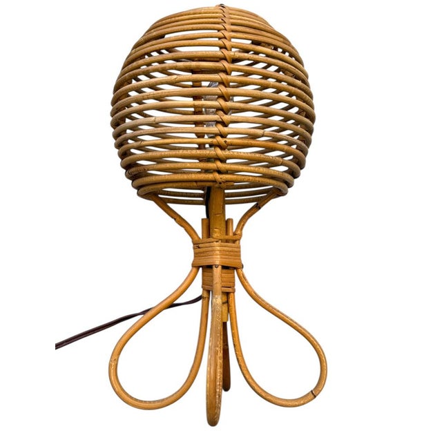 Mid-Century French Rattan and Wicker Table Lamps by Louis Sognot, 1960s, Set of 2 For Sale - Image 17 of 18