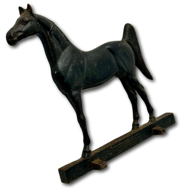 Vintage Dated 1938 "King's Genious" Famous Champion Show Horse Cast Iron Wedge Style Doorstop For Sale - Image 4 of 18
