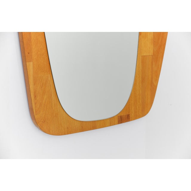Brown Vintage Wooden Asymetric Wall Mirror, Sweden, 1960s For Sale - Image 8 of 11