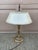 Mid-20th Century Neoclassical Brass Lamp With White Tole Shade For Sale In South Bend - Image 6 of 9