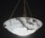 French Art Deco White Alabaster Pendant Light With Dark Veining, Circa 1940 For Sale - Image 10 of 13