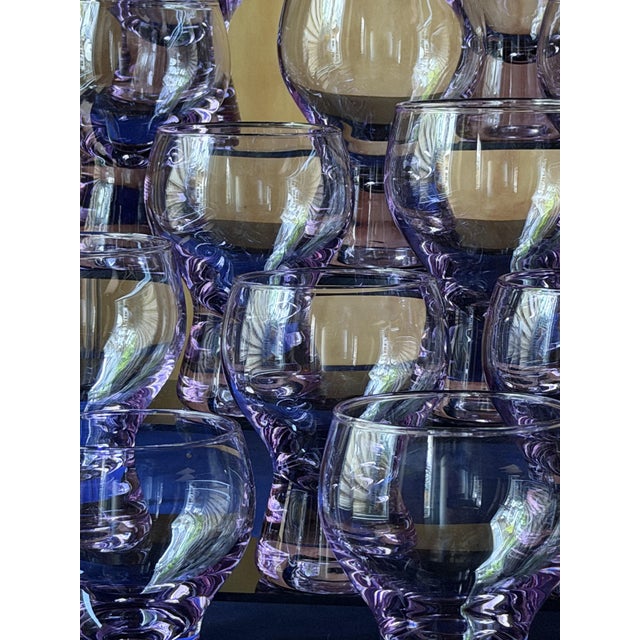 Mid-Century Modern Murano Alexandrite Glass Bullicante Goblets, 1962, Set of 12 For Sale - Image 10 of 18