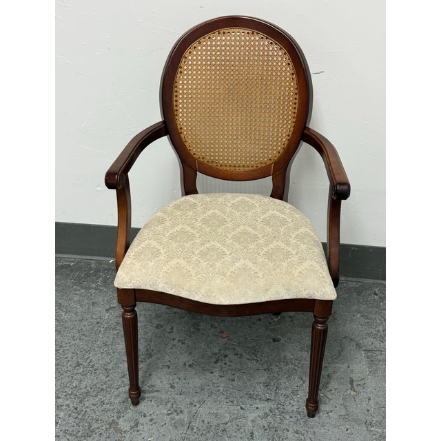 Bombay Company Traditional Oval Cane-Back Armchair For Sale In San Francisco - Image 6 of 12