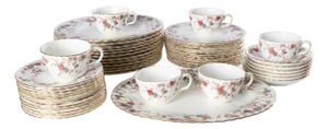 Mid 20th Century Minton Ancestral Dinner Set With Cups and Saucers - 49pcs