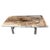 Impressive two inch single slab petrified wood coffee table resting on a mid century style teak base. We added a little...