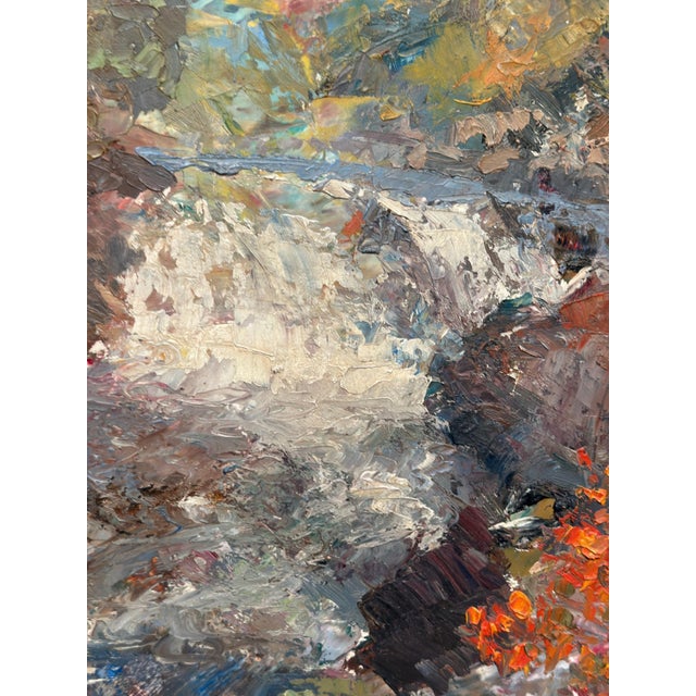 Hundt, Waterfall, 1950s, Oil Painting on Panel, Framed For Sale - Image 12 of 16