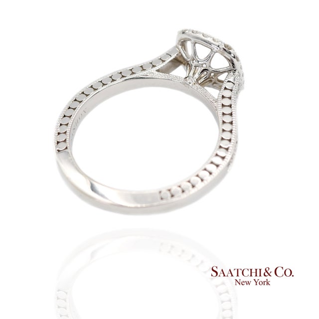 14k (585) White Gold Natural Brilliant Diamond Semi Mount Ring Size 7 For Sale - Image 9 of 11