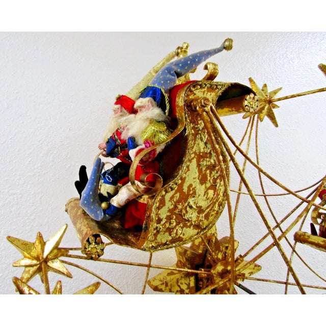Metal Rare Vintage Large Mark Roberts North Pole Ferris Wheel With Elves For Sale - Image 7 of 11