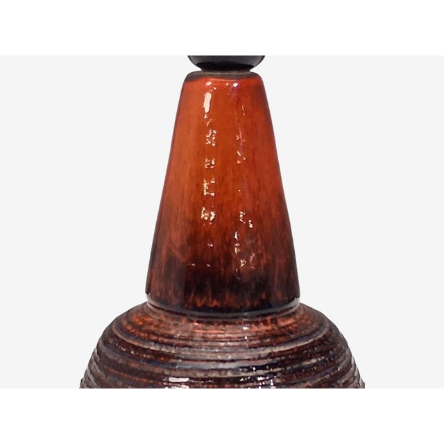 Ceramic 1970s Danish Mid-Century Modern, Orange-Red Glazed Stoneware For Sale - Image 7 of 10