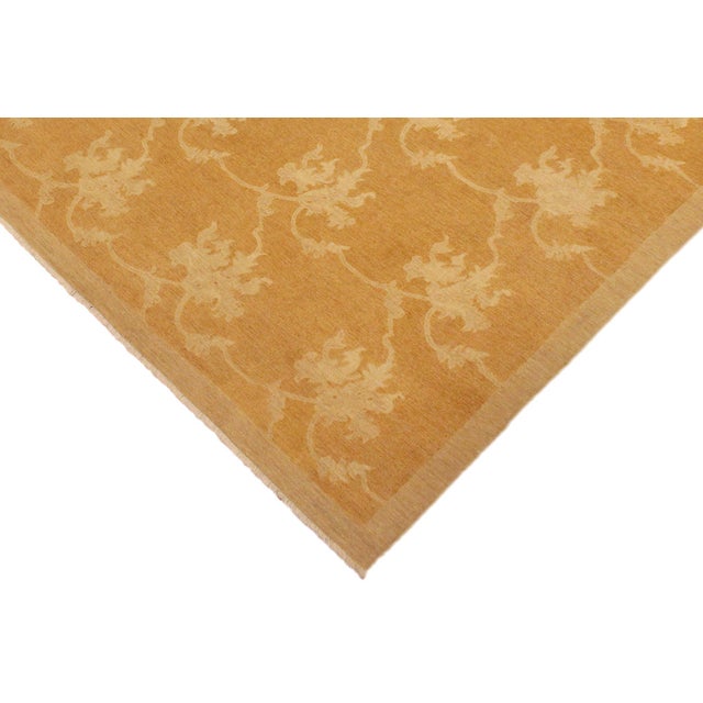 Transitional Bohemien Ziegler Retta Dull Orange Tan Hand-Knotted Wool Rug - 9'0'' X 11'10'' For Sale - Image 3 of 7