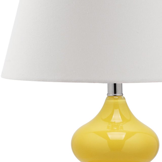 Illuminate your living room, bedroom or family room in style with the shimmery yellow Double Gourd Glass Lamp with yellow...