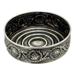 Fine Quality Fancy Antique Heavy Silver Electroplate Wine Bottle Coaster by Tiffany & Company - Circa 1910s