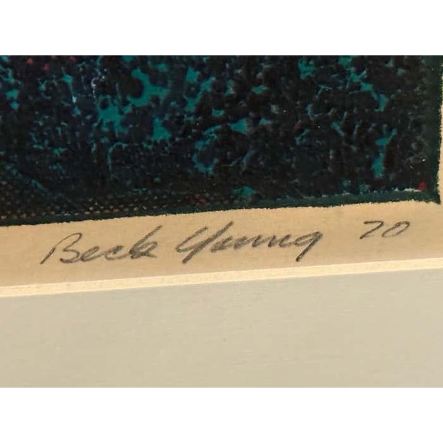 Orange "Earth Spirits", Modern Green and Orange Acrylic Abstract by Mayo Beckford Young For Sale - Image 8 of 11