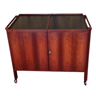 Jensen Mobelindustri Rosewood Expandable Bar Cart For Sale