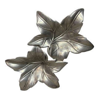 Vintage Bruce Fox Cast Aluminum Double Ivy Leaf Bowl For Sale