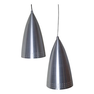 Mid-Century Italian Aluminum Cone Pendant Lights by Ideal Light, 1990s, Set of 2 For Sale