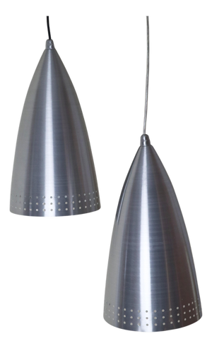 Mid-Century Italian Aluminum Cone Pendant Lights by Ideal Light, 1990s, Set of 2