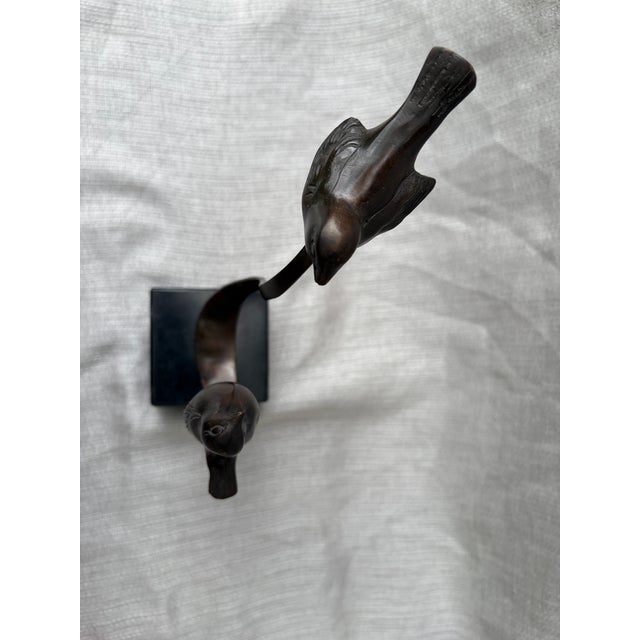 Vintage Bronze Birds on a Branch Marble Base Sculpture For Sale - Image 11 of 14