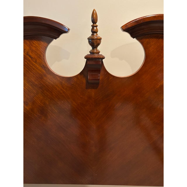 1990s Queen Cherry 4 Poster Rice Headboard /Frame With Stool For Sale - Image 4 of 9