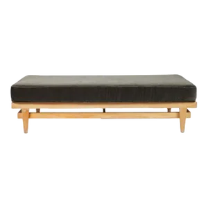 1960s Bertrand Goldberg Bleached Oak Daybed With Kravet Velvet Cushion