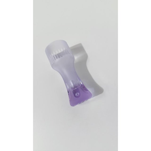 Long Space Age Drink Tumbler Glasses & Jug Set in Pale Lilac Frost Crystal, 1960s, Set of 7 For Sale - Image 17 of 18