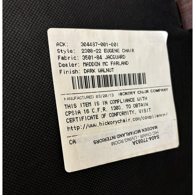 Hickory Chair Art Deco Style Accent Chair Club Chair Lounge Chair Armchair For Sale - Image 10 of 10