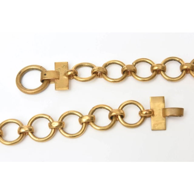 Vintage Yves Saint Laurent Long Brass Link Chain Necklace 1970's For Sale In Miami - Image 6 of 9