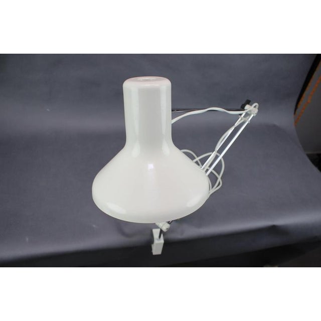 Metal Vintage White Clip-on Adjustable Lamp attributed to Hurka for Napako, Czechoslovakia, 1970s For Sale - Image 7 of 14