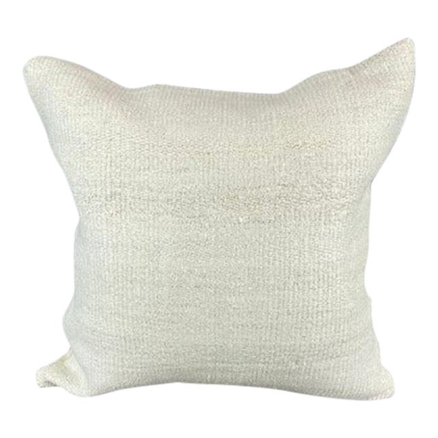20 x 20 Hemp Pillow Turkish Cushion Natural Grayish White Pillow Cushion Cover For Sale