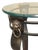 Neoclassical Stainless Steel & Brass Lion Head Pedestal Plant Stand With Glass Top For Sale - Image 4 of 5