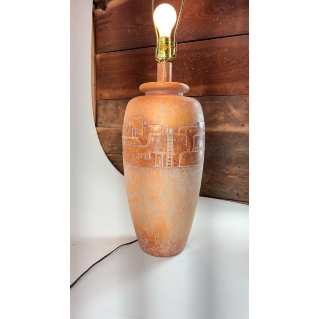 Beige 1980's Casual Lamps of California Southwestern Style, Pueblo Village Design For Sale - Image 8 of 12