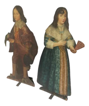 Antique English Oak Dummy Boards - a Pair