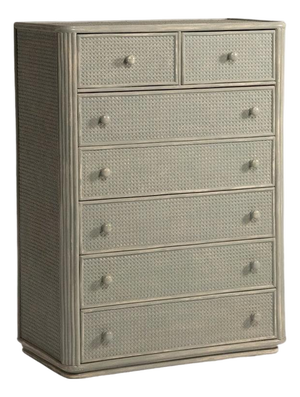 Vintage Bamboo and Vienna Straw Chest of Drawers, 1960s