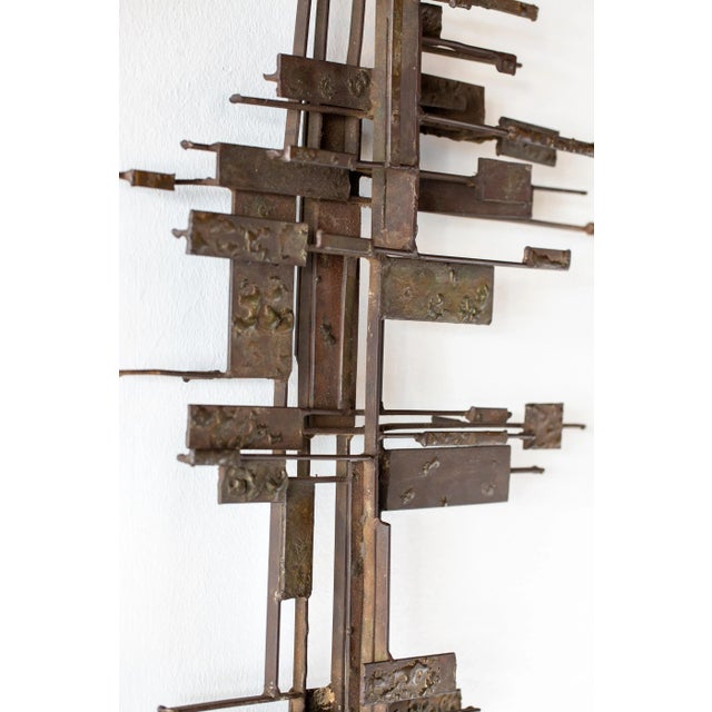 Jack Boyd Hand Forged Steel and Bronze Textured Wall Sculpture, Late 1960s For Sale - Image 10 of 12