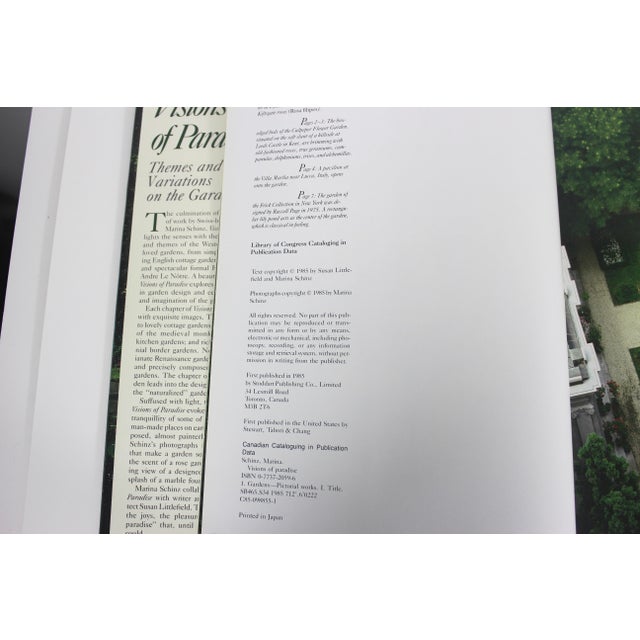 Green 1985 Visions of Paradise Themes and Variations on the Garden by Marina Schinz Linen Hard Cover Book With Dust Jacket For Sale - Image 8 of 16