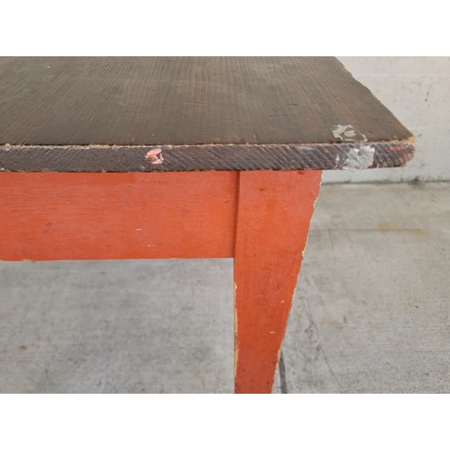 Primitive Farmhouse Style Barn Red Tavern / Work Table For Sale In San Francisco - Image 6 of 9