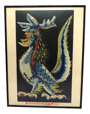 Jean Lurçat, Stylized Rooster, 1953, Original Hand-Signed Lithograph