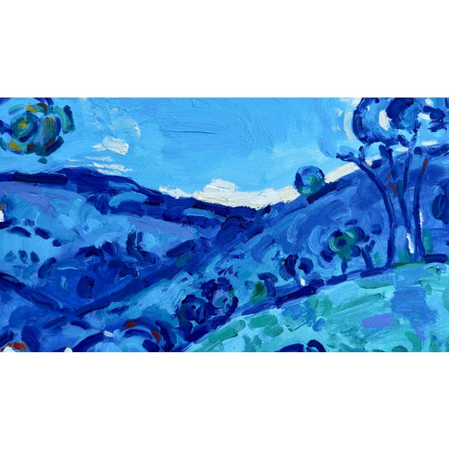 Whispering Hills - Blue Toned Series Exploration Signed: Haas 14 x 18 oil on canvas panel. Unframed Frames shown for...