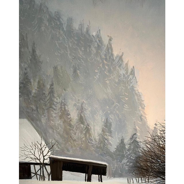 Claude Sauthier, Near to Romont, Vaud, Oil on Canvas, 1970s For Sale - Image 10 of 15