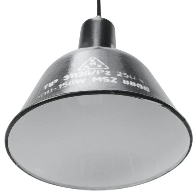 Industrial Vintage Industrial Black Enamel Factory Pendant Lights For Sale - Image 3 of 5
