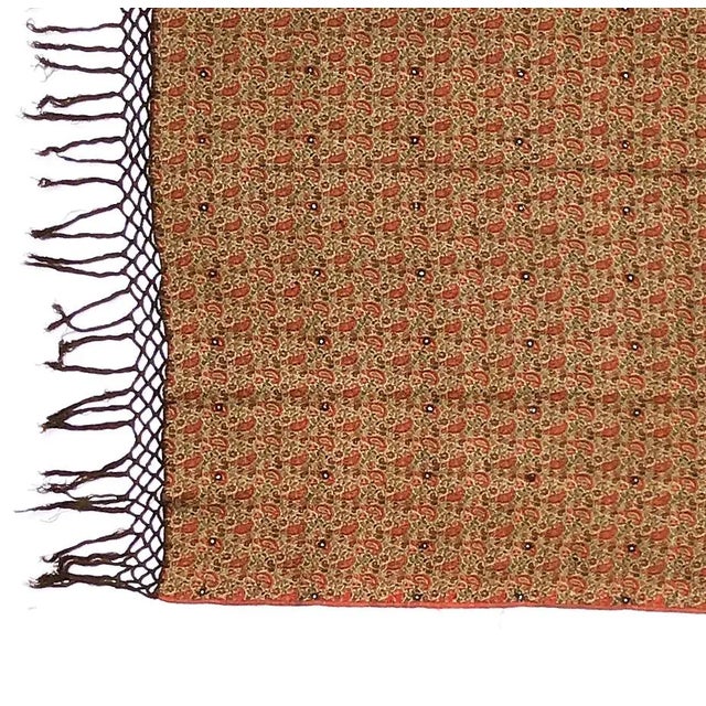 Hand Loomed African Sequined Paisley Table or Chair Throw For Sale - Image 10 of 13