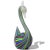 Mid 20th Century Murano Fratelli Toso Vintage Rainbow Colors Filigrana Ribbons Italian Art Glass Satin Surface Swan Figurine For Sale - Image 5 of 9