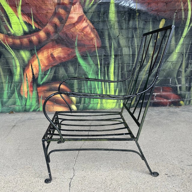 Black Mid 20th Century Salterini Iron Patio Chair, Attributed For Sale - Image 8 of 11