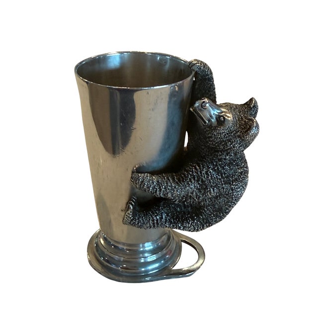 Metal 19th Century Russian Silver Bear Vodka Cups - a Pair For Sale - Image 7 of 10