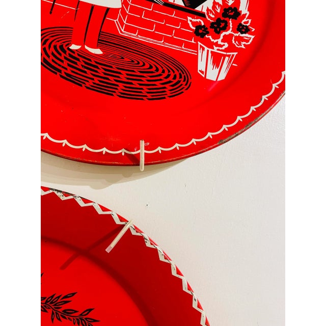 Vintage Marcelline Stoyke Bbq Theme Metal Wall Trays- Set of 3 For Sale - Image 10 of 13