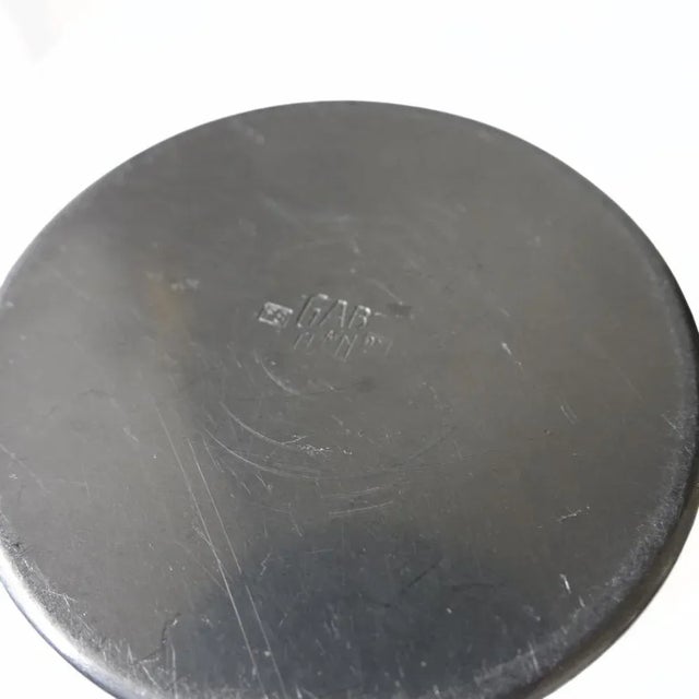 Antique Art Deco Pewter Container with Lid and Brass Details from Gab, Sweden, 192 For Sale - Image 4 of 5