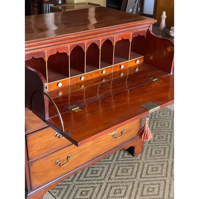Antique English Georgian Secretary Chest Mahogany Circa 1800 For Sale - Image 6 of 13