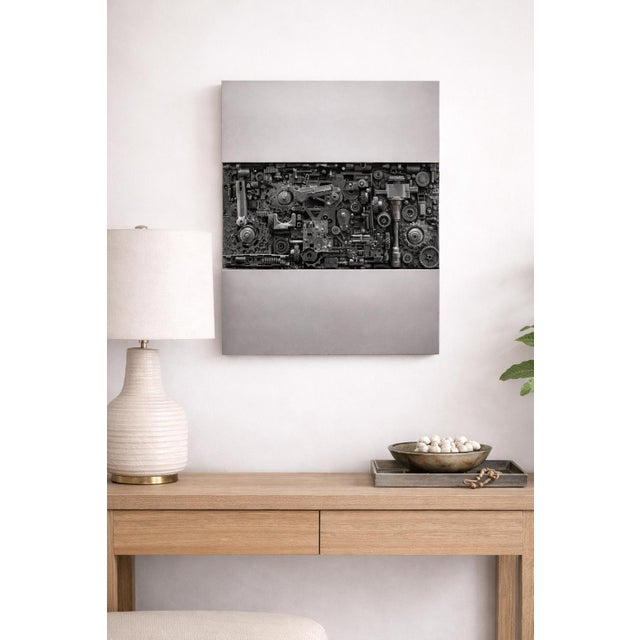 “Mid-Life Crisis 204” is a one-of-a-kind architectural wall sculpture created by artist Craig Griffin in his studio. The...