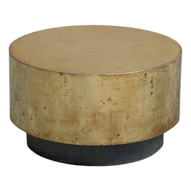 Handmade Coffee Table in Patinated Brass, 1970s For Sale