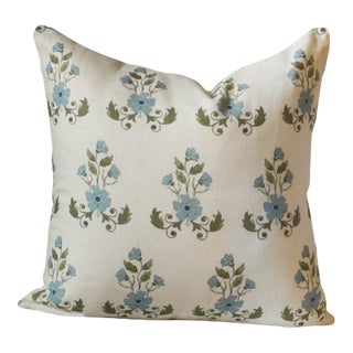 Lauren Servati Textiles, Unfading Flower // Bluebell Pillow, 22"x22" For Sale